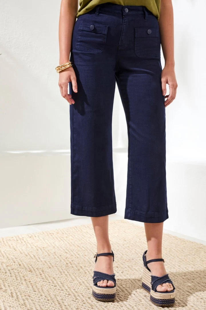 Sophia High-Waisted Kick Flare Jeans With Front Pockets-Nautical - Image 3