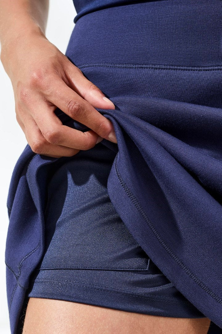 Techno Lux Knit Pull-On A-Line Skort-Jet blue - Image 3
