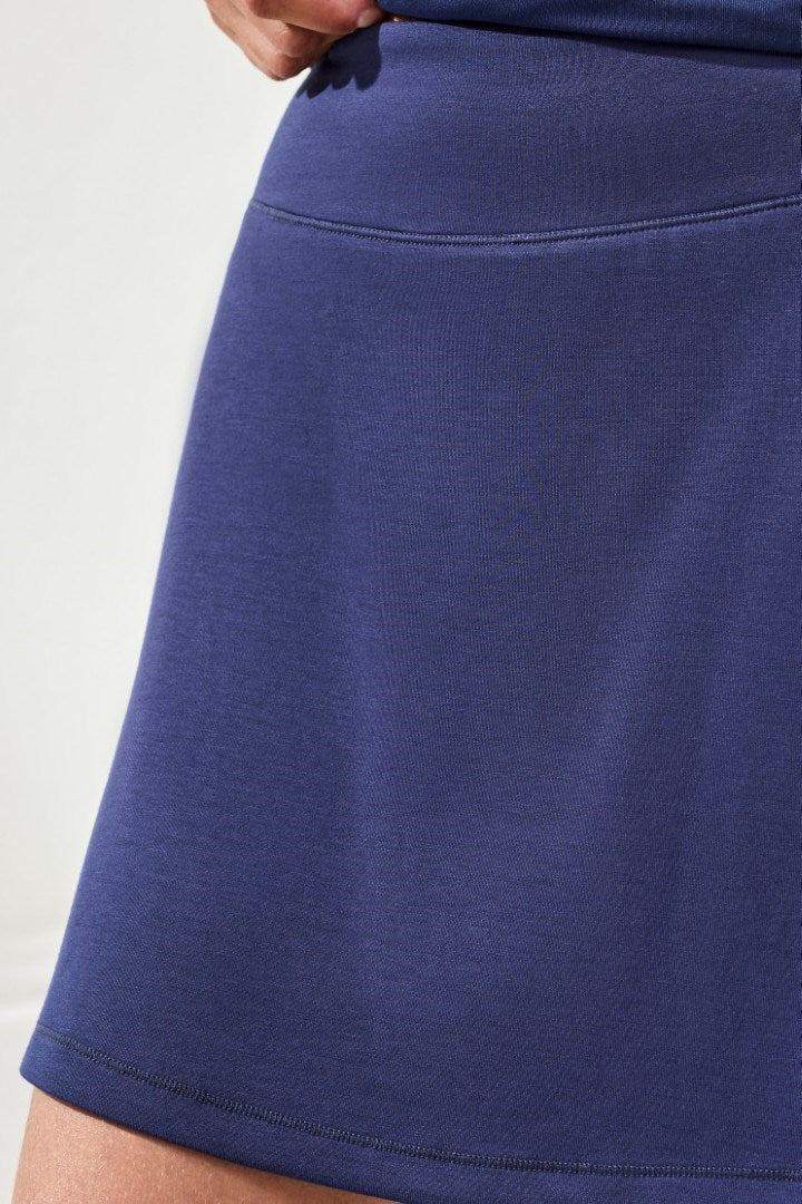 Techno Lux Knit Pull-On A-Line Skort-Jet blue - Image 4