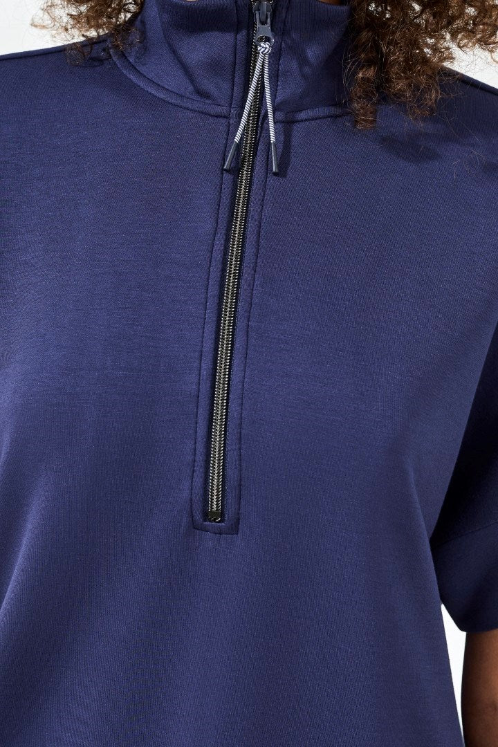Techno Lux Mock Neck Zip Top-Jet blue - Image 4