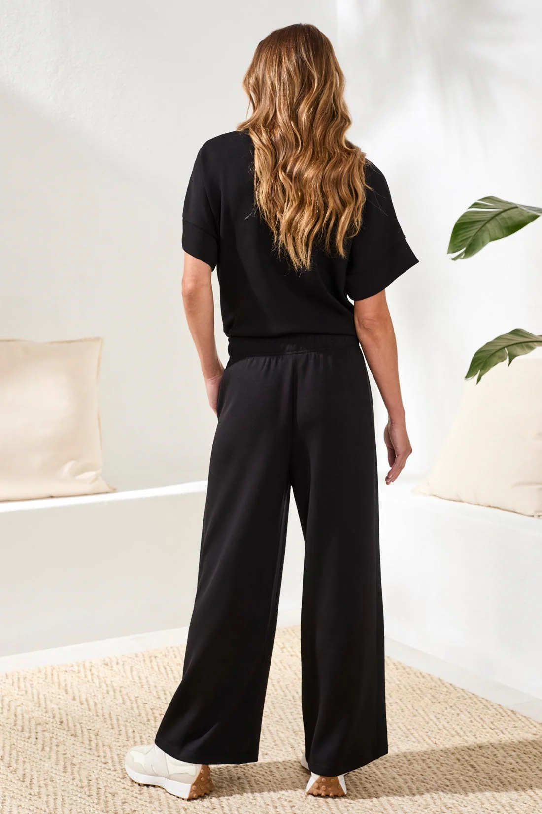 Techno Lux Scuba Pants With Waistband-Black - Image 4