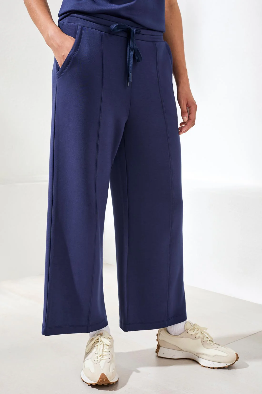 Techno Lux Scuba Pants with Waistband-Jet blue - Image 2
