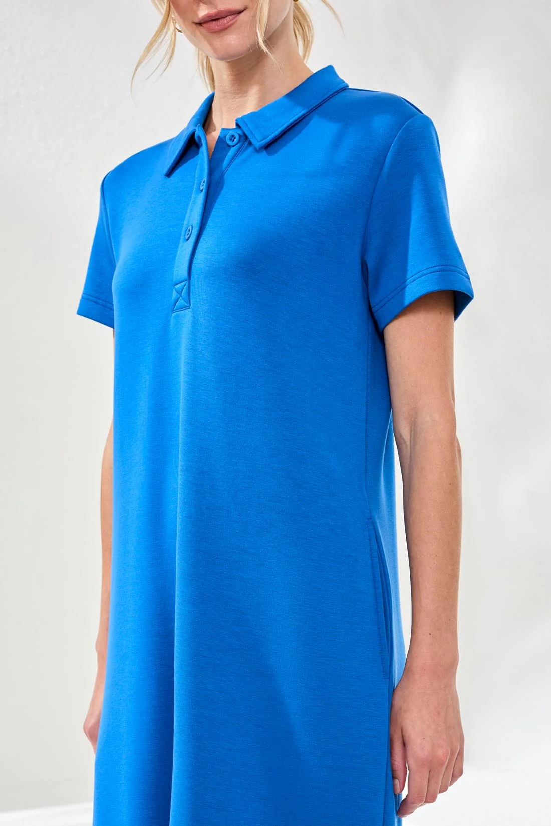 Techno Lux Scuba Short Sleeve Polo Dress-Turkishsea - Image 3