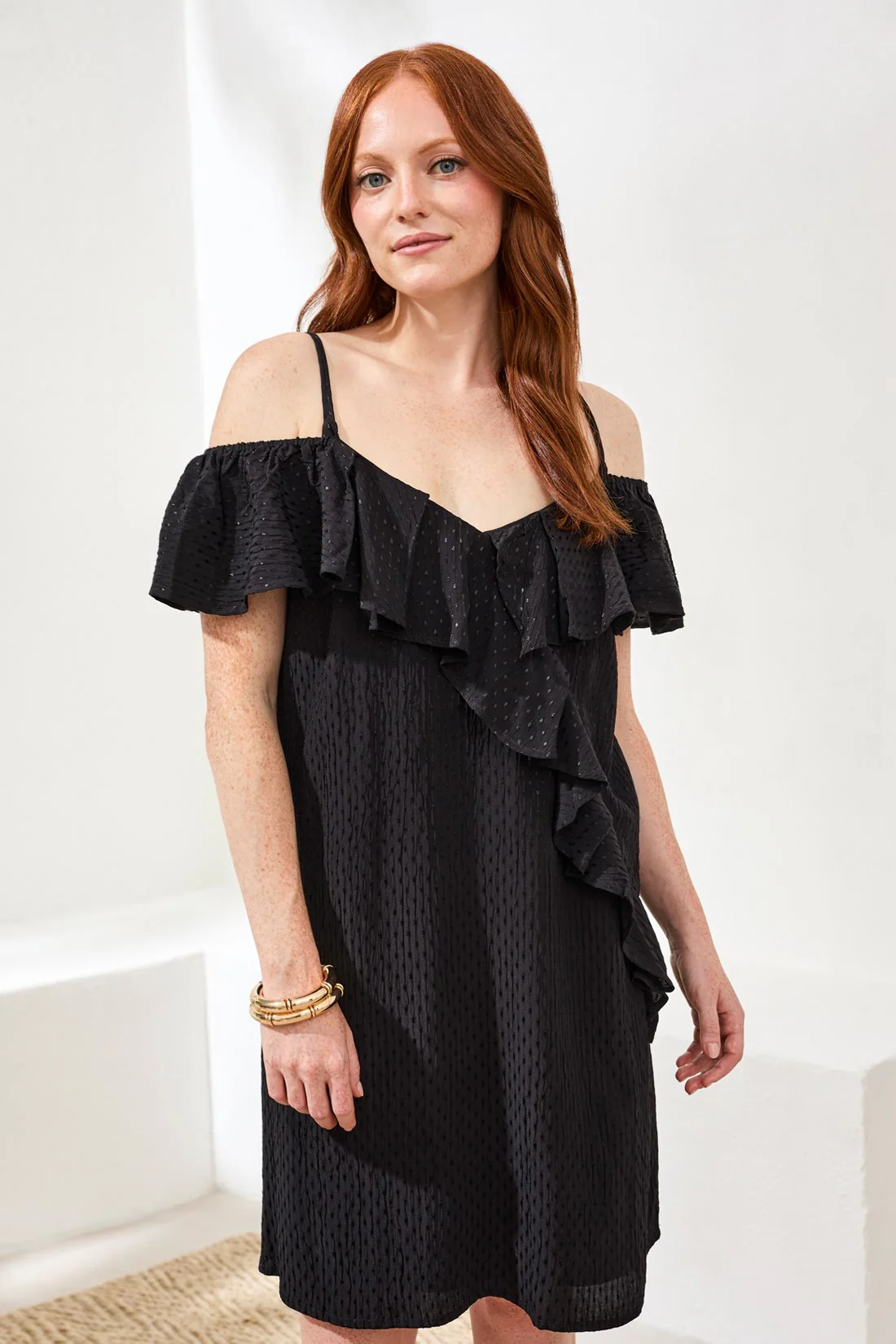 Wear Two-Way Ruffle Neck Midi Dress-Black - Image 2